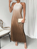 Get ready to turn heads with our Chic Ombre Sleeveless Halter Neck Long Dress! Perfect for spring and summer, this dress exudes elegance and style. The unique ombre design adds a touch of flair, while the halter neck keeps you cool and comfortable. Elevate your wardrobe with this must-have dress.