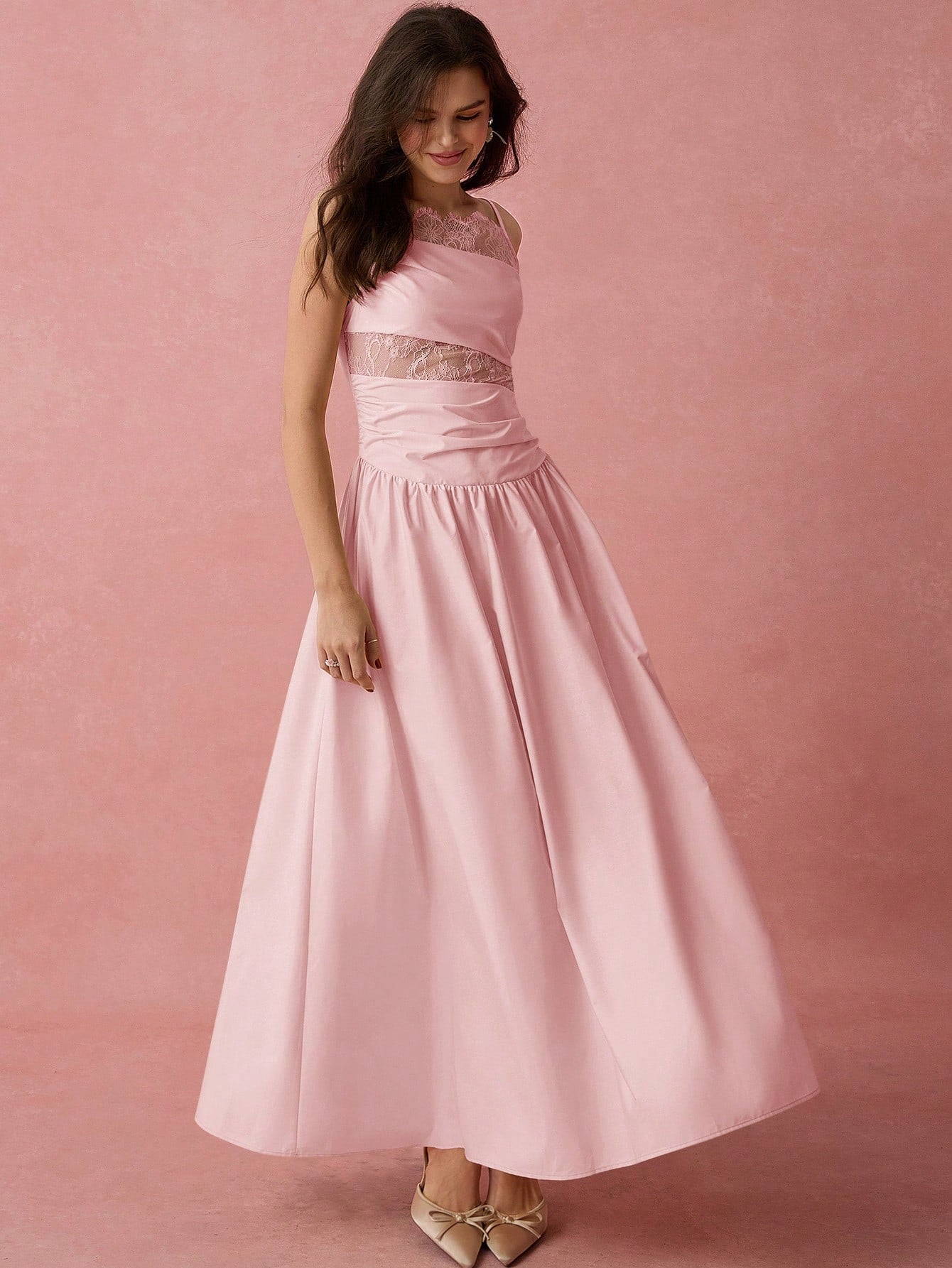 Get ready to turn heads with our Chic Pastel Pink Lace Maxi Dress! This dress is designed for summer and is perfect for any special occasion, whether it's a wedding, graduation, or simply a night out. The delicate lace adds a touch of elegance to the playful and fun pastel pink color. Be the talk of the town with this unique and stylish dress!