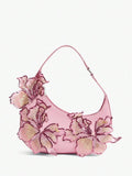 Pink embroidered hobo bag - view 1