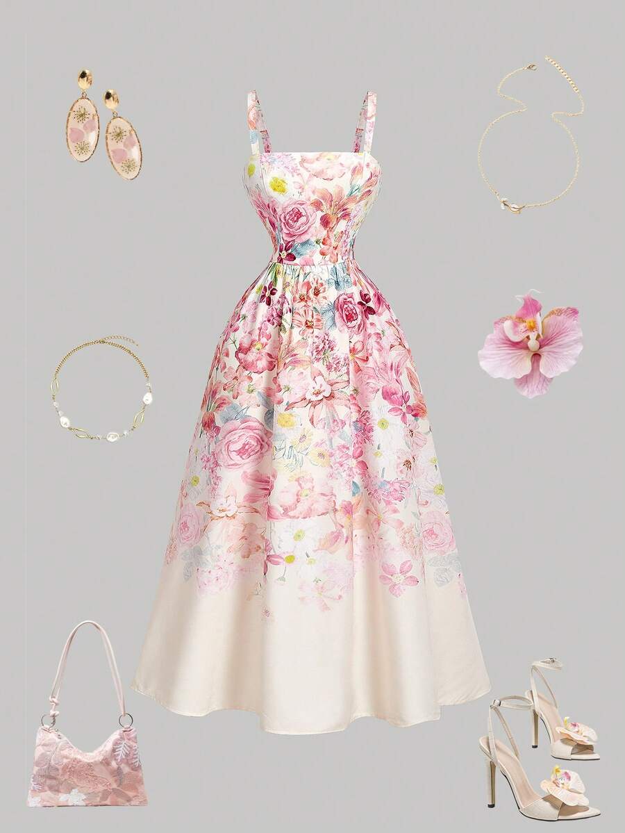 Elevate your seasonal wardrobe with this sophisticated pink floral dress, designed to transition seamlessly from casual spring outings to summer gatherings and special occasions. The mid-length silhouette offers a flattering, versatile cut that works for various body types and styling preferences. Crafted with attention to detail, the delicate floral pattern brings feminine elegance while maintaining a modern aesthetic. The thoughtful design ensures comfort throughout the day, making it an essential piece f