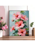 Add a touch of elegance and charm to your home decor with this chic pink floral oil painting. The unframed botanical art features intricate details and vibrant colors that will enhance any room. Perfect for those who appreciate unique and stylish pieces for their home. (No more boring blank walls!)