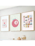 Add a pop of color and fun with our Chic Pink Matchbox Lucky 8 Ball Art Set. Vibrant preppy canvas prints add a playful touch to your Y2K inspired decor. A lucky addition to any room!