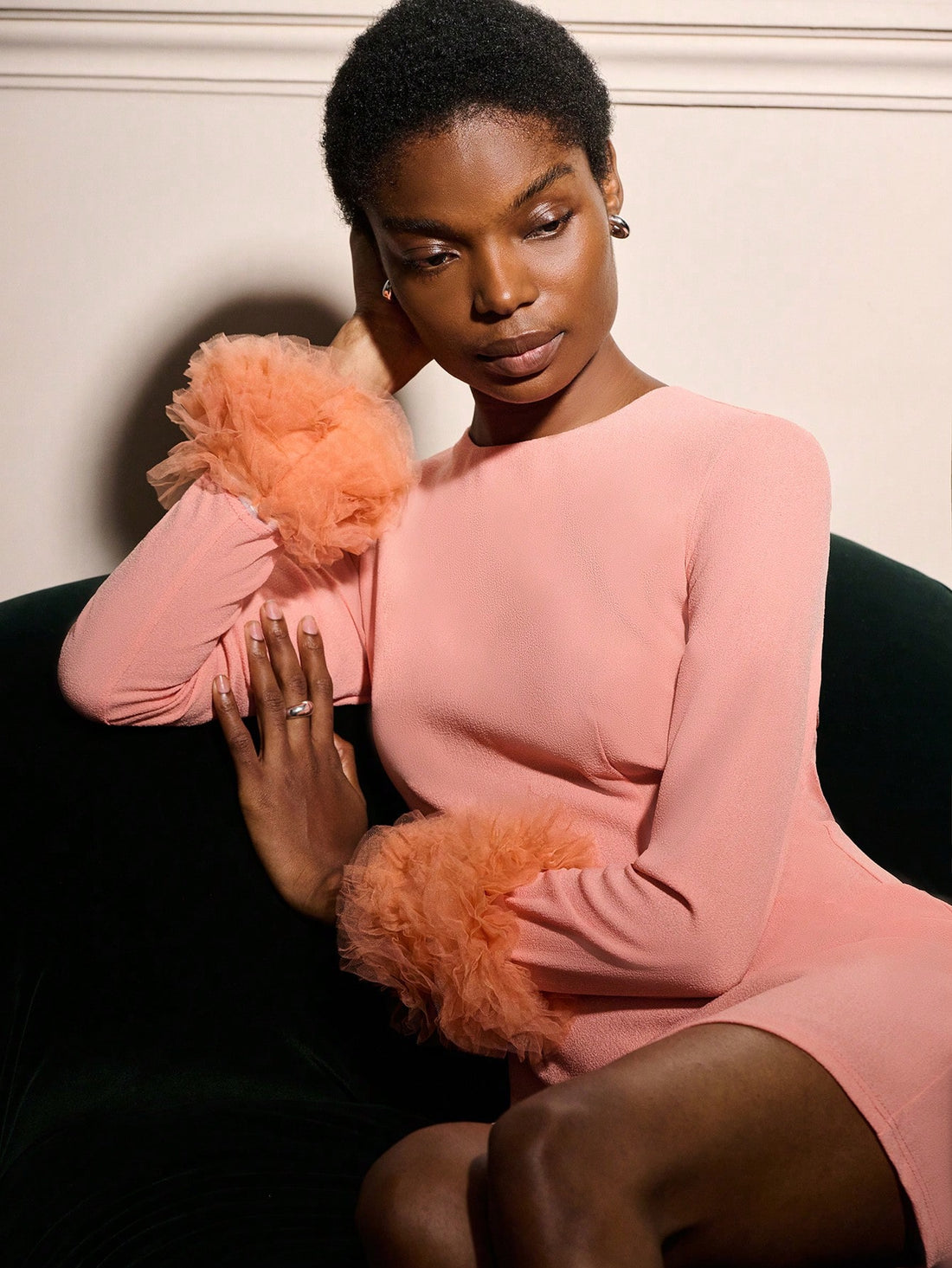 Turn heads at every autumn and winter celebration in this stunning pink mini dress. The show-stopping dramatic tulle cuffs add an unexpected flourish that transforms a simple silhouette into pure party magic. Perfect for those who dare to stand out, this piece combines playful elegance with undeniable charm. Whether you're dancing the night away or making a grand entrance, this dress delivers the confidence and style you need to own the room.