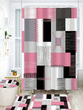 Elevate your bathroom game with our Chic Pink Square Pattern Shower Curtain Set! This complete decor solution includes a floor mat and toilet seat cover, all featuring a chic pink square pattern. Add a touch of style to your bathroom while keeping it clean and cozy.