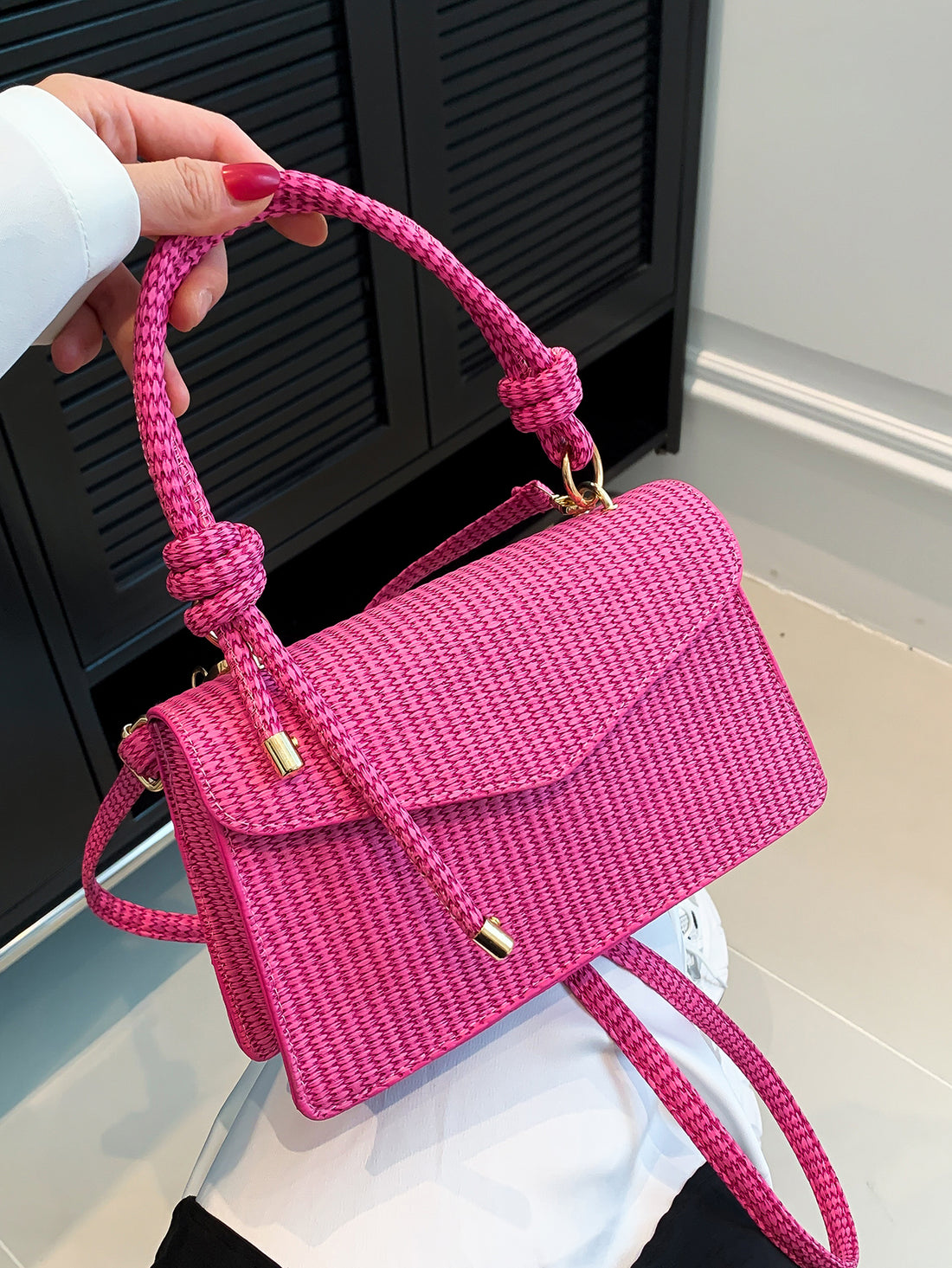 Introducing the Chic Pink Tote Handbag, the ultimate blend of style and functionality. With its versatile design, this bag easily transitions between a shoulder and crossbody bag, making it perfect for everyday use. Crafted with elegance in mind, it's the perfect accessory for any occasion.