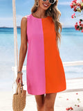 Get ready to turn heads this summer with our Chic & Playful Color Block Mini Dress. This essential piece not only adds a pop of color to your wardrobe, but also exudes a playful and stylish vibe. Perfect for any summer occasion, this dress will have you feeling confident and carefree.