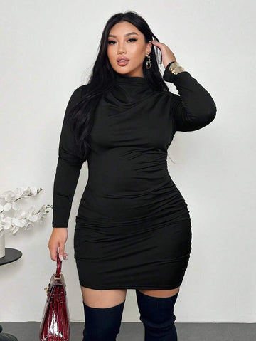 Turn heads effortlessly with this chic plus-size black bodycon mini dress, perfect for Valentine’s Day, music festivals, or any elegant event. The flattering fit hugs your curves, while the sleek black color adds a touch of mystery and allure. Whether dancing under the stars or sharing a romantic dinner, this dress makes your celebration stylish and unforgettable.