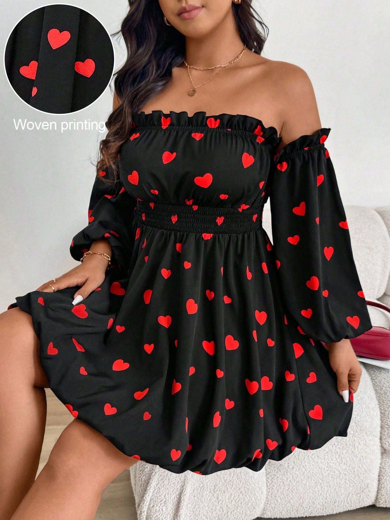 Get ready to charm your way into their heart with our Chic Plus-Size Valentine's Cable Knit Ruffle Hem Dress! This dress combines cozy cable knit with a flirty ruffle hem for a unique and stylish look. Perfect for a romantic Valentine's date or a night out with friends. Don't miss out on this must-have dress!