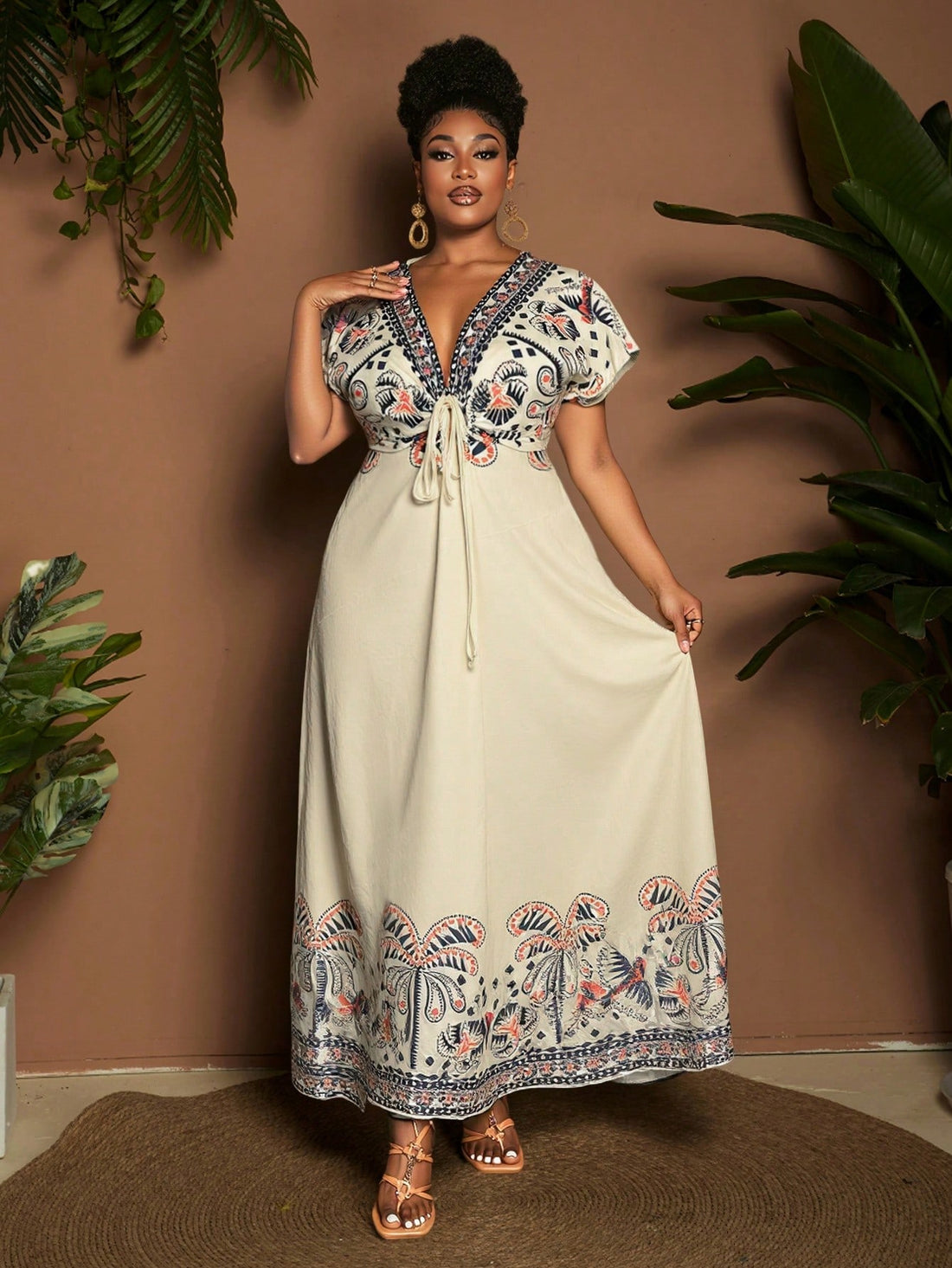 Sway into vacation mode with our head-turning Plus Size A-Line Dress! The dreamy coconut tree print whispers of beachside romance while the flattering A-line silhouette hugs in all the right places. Perfect for sunset dinners or daytime adventures, this dress doesn't just fit—it celebrates your curves with style that says "paradise found!" Pack light, stand out, and let the compliments roll in.