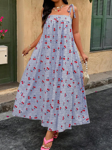 Step into vacation mode with this Chic Plus Size Ditsy Floral Casual Strap Dress. Its playful floral print and breezy straps make it your go-to for effortless style under the sun. Perfect for beach days or casual strolls, this dress combines comfort with a flirty vibe that celebrates your curves beautifully.