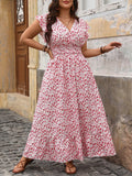 Add a fun touch to your summer wardrobe with this Chic Plus Size Ditsy Floral Maxi Dress. Perfect for summer vacations, this dress features a playful ditsy floral pattern that will make you stand out. With a maxi length, it also offers comfort and style in one. Get ready to turn heads!