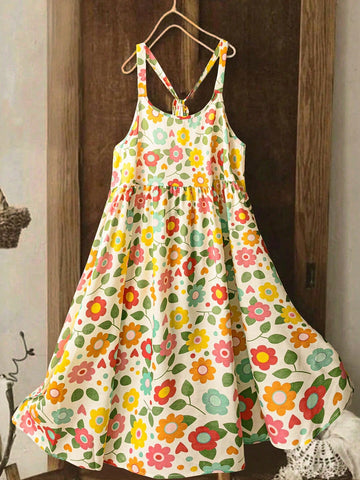 Embrace summer vibes in this gorgeous plus size floral dress! Twirl through beach days, vacation adventures, and sunny outings in style. The flattering silhouette celebrates your curves while the playful floral pattern turns heads wherever you go. Lightweight and versatile, it's the throw-on-and-glow piece your wardrobe has been craving!