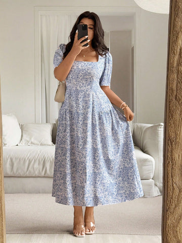 Float into spring and summer with this Chic Plus Size Floral Maxi Dress designed just for you! The playful floral pattern and breezy A-line silhouette effortlessly blend elegance and comfort. Featuring a flattering square neckline and a cinched waist, it highlights your curves while keeping you cool and stylish. Perfect for sunny days and evening strolls, this dress adds a fresh, fun twist to your wardrobe. Embrace beauty in every size with a dress that moves with you and makes you smile!