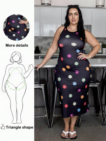 Bloom into confidence with this stunning floral bodycon cami dress! Designed for curves, this playful piece features a vibrant floral print that brings garden-fresh style to your wardrobe. The fitted silhouette hugs you in all the right places, while the classic round neckline keeps things effortlessly chic. Perfect for date nights, brunch dates, or whenever you want to feel fabulous. Slip it on and let your personality shine as bright as the flowers on this dress!