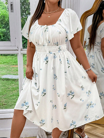 Stay stylish this summer with our Chic Plus Size Floral Print Dress! Featuring a playful ruffle chest and an elastic waist, this dress is perfect for any occasion. Its flowy design and vibrant floral print will make you stand out in a crowd. Stay chic and comfortable all summer long!