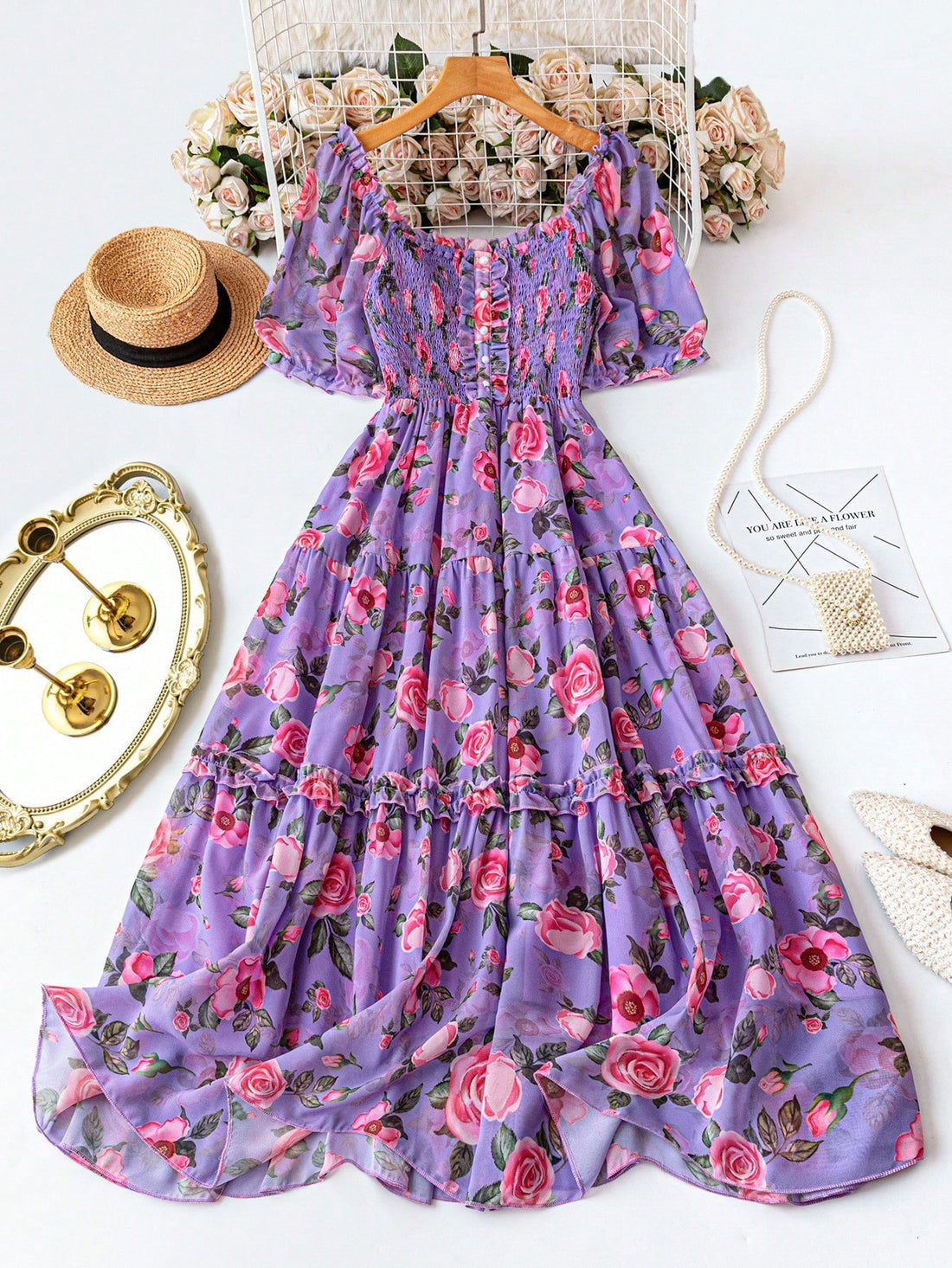 Step into sunshine and charm with this Chic Plus Size Floral Summer Dress. Featuring a flattering square neckline and a vintage-inspired floral print, it brings a romantic touch to your warm-weather wardrobe. Designed to celebrate curves with comfort and style, this dress is perfect for garden parties, brunch dates, or simply twirling through summer days with a playful spirit.