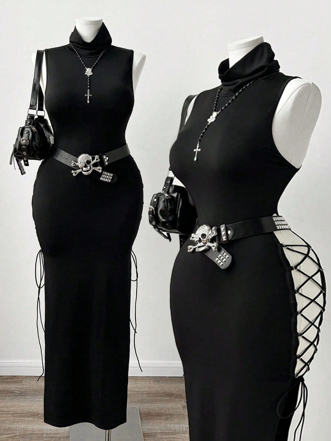 Get ready to turn heads with this Chic Plus Size High Neck Sleeveless Bow Tie Long Dress for Spring & Summer Fashion. Featuring a high neck and bow tie detail, this dress is both stylish and versatile. Perfect for any occasion, it's a must-have for your spring and summer wardrobe.