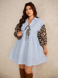 Turn heads effortlessly in this chic plus size dress featuring a bold leopard print that adds a wild touch to your casual wardrobe. The lantern sleeves offer a fun, flirty silhouette while the front tie detail creates a flattering shape you'll love. Perfect for day-to-night wear, this dress combines comfort with playful style to keep you looking fabulous everywhere you go.