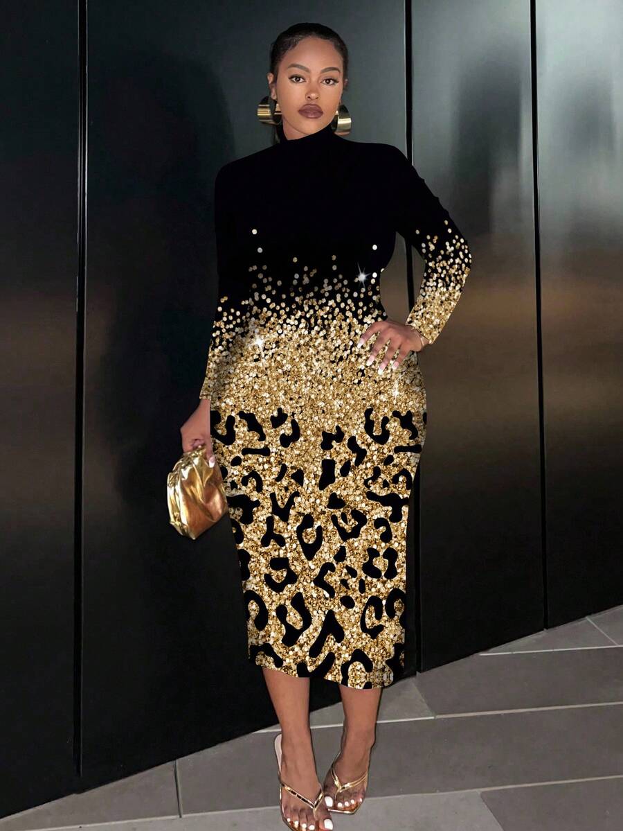 Turn heads this season with our Chic Plus Size Long Sleeve Bodycon Dress! Featuring a sleek minimalist geometric print, this dress hugs your curves with confidence while keeping you cozy for autumn and winter days. Its long sleeves add warmth without sacrificing style, making it perfect for both casual outings and fun nights out. Embrace your bold, playful side in a dress that combines comfort and modern flair effortlessly.