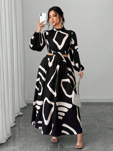 Elevate your everyday wardrobe with this stunning plus-size dress that effortlessly transitions from office to weekend plans. The long sleeves provide polished coverage while the strategic cutout at the waist creates a flattering silhouette that celebrates your curves. Crafted for comfort and style, this versatile piece pairs beautifully with sneakers for casual vibes or heels for a night out. Whether you're commuting to work or meeting friends for brunch, this dress delivers chic sophistication without the