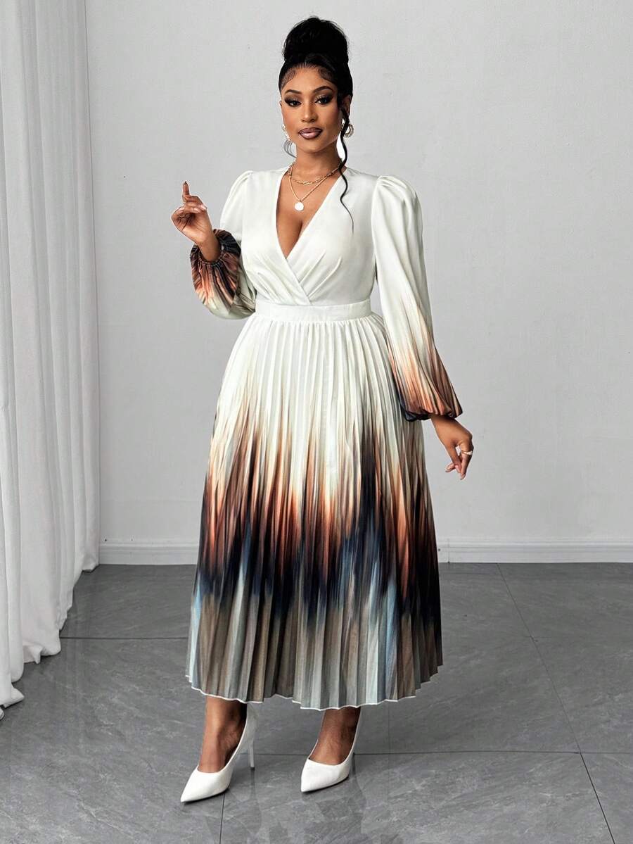 Slip into effortless elegance with this stunning ombre bodycon midi dress that hugs your curves in all the right ways. The dreamy color gradient flows from rich to soft tones, while strategic pleated detailing adds dimension and movement. Designed for the confident plus-size fashionista, this dress transitions seamlessly from spring garden parties to autumn celebrations. The midi length keeps things sophisticated yet flirty, making it your go-to pick for any occasion that calls for a little extra glamour. T