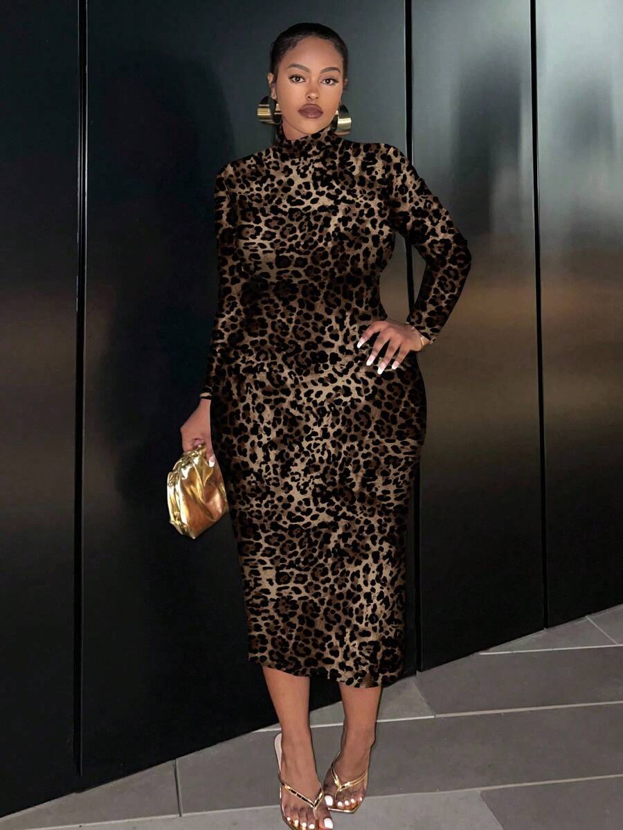 Turn heads with this playful plus size ombre leopard print bodycon maxi dress, perfect for breezy spring days and crisp autumn outings. Its flattering silhouette hugs your curves while the fading leopard spots add a wild yet chic vibe. Whether you're strolling through the city or enjoying a casual brunch, this dress effortlessly combines comfort and style with a touch of fierce fun.