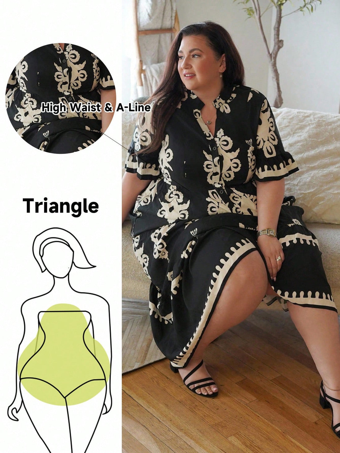 Embrace your curves with confidence in this stunning printed spliced long dress, expertly designed to flatter pear-shaped figures. The strategic color-blocking and flowing fabric create the perfect balance, skimming your silhouette while celebrating your natural shape. With its vibrant print and sophisticated length, this piece transitions seamlessly from day to night. Part of the Sometimes Glam Collection, it's the ultimate wardrobe essential for anyone who refuses to compromise on style or comfort. Becaus