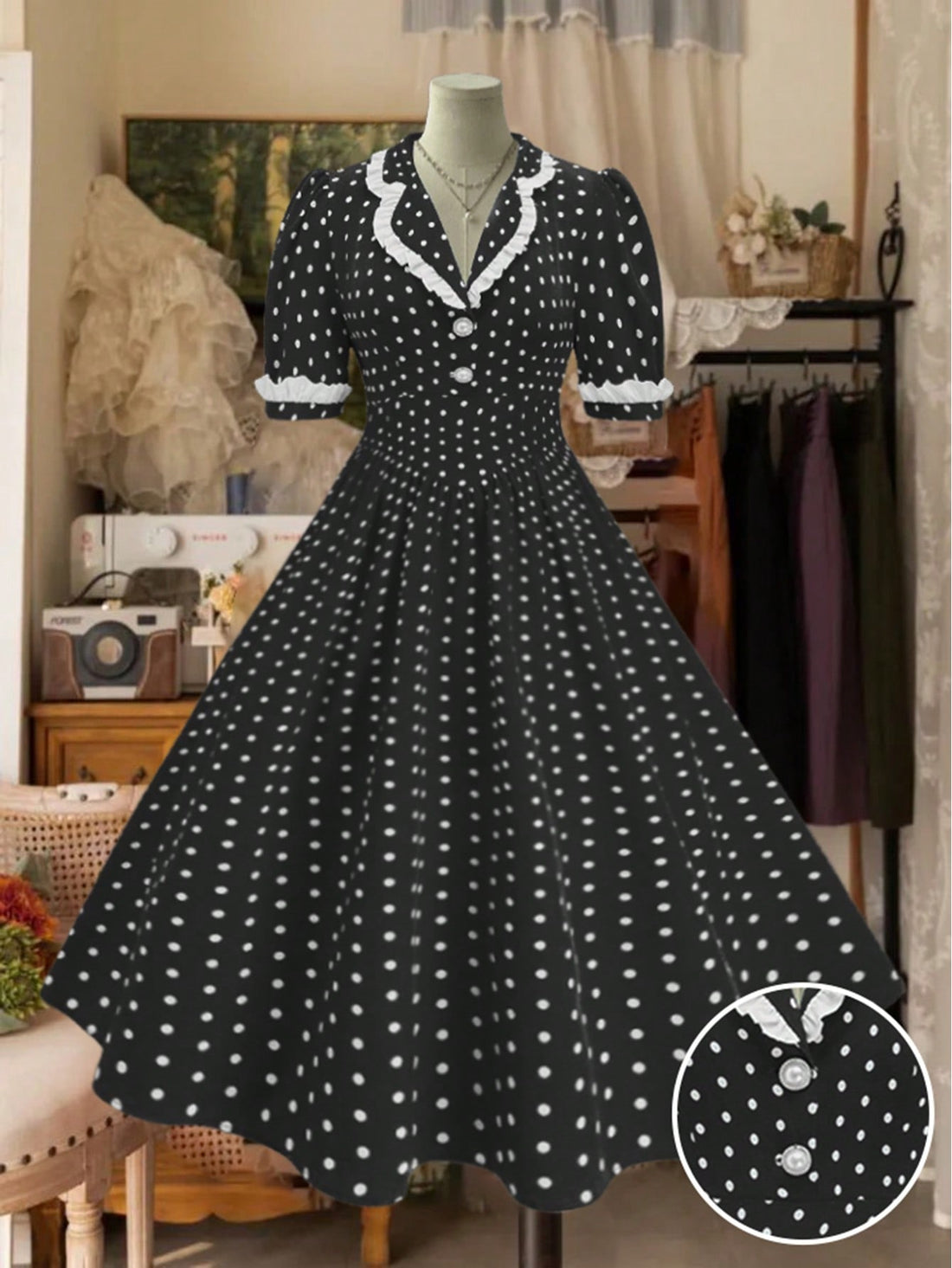 Embrace your inner princess with this enchanting plus size dress! The playful polka dots and color blocking create a whimsical statement, while delicate ruffle trim adds that perfect romantic touch. Designed to flatter your curves and spark joy, this chic dress transforms everyday moments into magical occasions. Twirl-worthy and confidence-boosting!