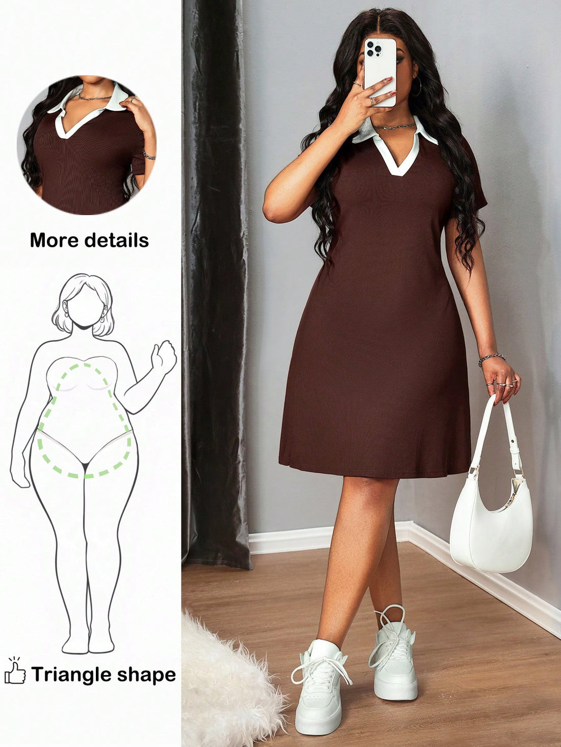 Elevate your wardrobe with this charming plus-size mini dress that effortlessly transitions from beach getaway to office meetings. The crisp contrasting collar adds a preppy twist, while the short sleeves keep you cool and comfortable all season long. Whether you're lounging by the pool or impressing colleagues at a casual lunch, this versatile piece delivers style without the fuss. The flattering cut celebrates your curves while the timeless design ensures you'll reach for it again and again. Summer just g