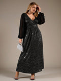 Elevate your party game with this stunning plus-size dress that's all about glamorous vibes! The plunging V-neckline flatters beautifully while sparkling embellishments catch the light at every turn. Perfect for autumn and winter celebrations, this chic piece combines comfort with showstopping style. Whether you're heading to a holiday gathering or special night out, you'll feel confident and fabulous in this versatile stunner that proves elegance comes in every size.