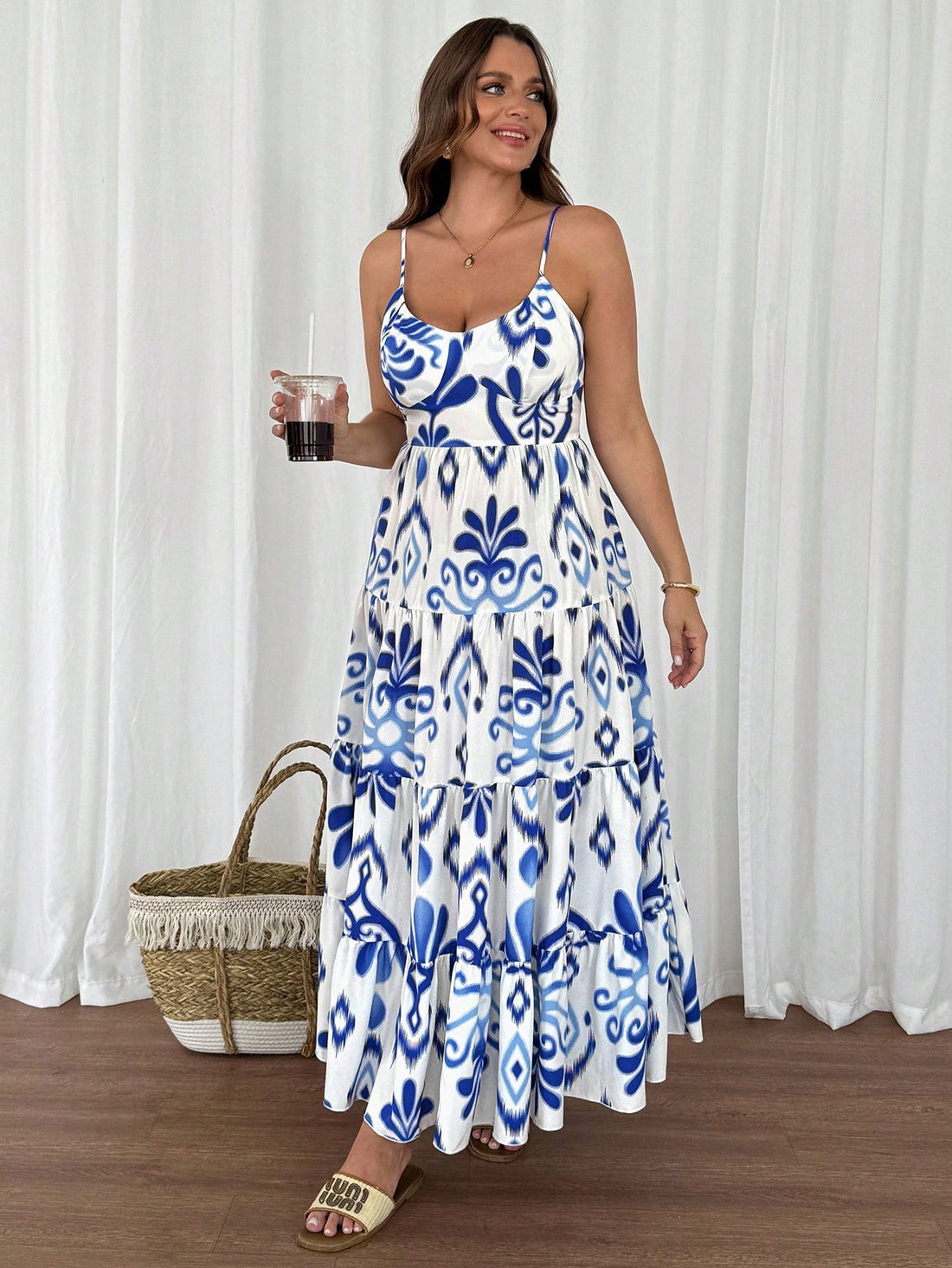 Embrace sunshine days with this Chic Plus Size Summer Floral Print Dress, designed to flow effortlessly and celebrate your curves. Its delicate spaghetti straps and vibrant floral pattern combine comfort and charm, perfect for casual outings or garden parties. Lightweight and breezy, this dress keeps you cool while turning heads with an elegant yet playful vibe.