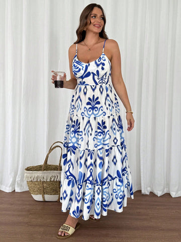 Embrace sunshine days with this Chic Plus Size Summer Floral Print Dress, designed to flow effortlessly and celebrate your curves. Its delicate spaghetti straps and vibrant floral pattern combine comfort and charm, perfect for casual outings or garden parties. Lightweight and breezy, this dress keeps you cool while turning heads with an elegant yet playful vibe.