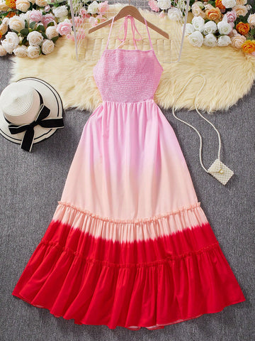 Step into summer with this playful plus size A-line dress featuring a beautiful gradient design and a flirty ruffle hem. Perfect for vacation days or sunny strolls, its breezy silhouette keeps you comfortable while turning heads with effortless elegance. Embrace your style and enjoy warm-weather vibes in this chic, flattering dress made to celebrate every curve.