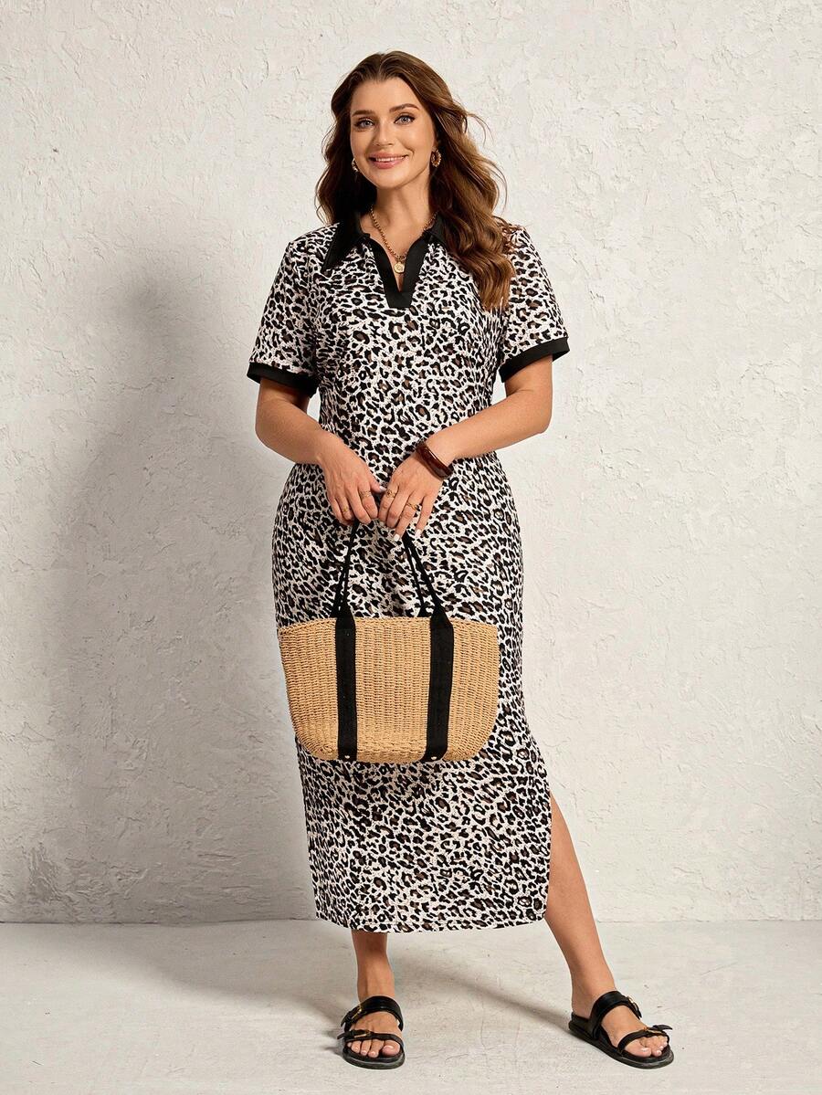 Step out in style and comfort with this Chic Plus Size V-Neck Polo Collar Knitted Maxi Dress. Perfectly breathable for summer days, its soft knit fabric hugs your curves while the classic polo collar adds a touch of smart flair. Ideal for teachers and anyone wanting a playful yet polished look that’s easy to wear all day long. Celebrate your shape with effortless elegance and a twist of fun!