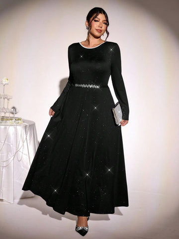 Get ready to sparkle and turn heads in this Chic Plus Size V-Neck Sequin Dress! Perfect for elegant parties or romantic date nights, its flared hem adds a fun, flirty flair while the stretchy fabric keeps you comfy all night long. Shine bright and dance with confidence in a dress designed to flatter and celebrate your curves!