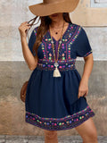 Spice up your summer wardrobe with our Chic Plus Size V-Neck Summer Dress featuring a festive Mexican print. This stylish dress is perfect for any fiesta or beach day. Embrace your curves and stand out in a sea of generic summer attire. Ole!