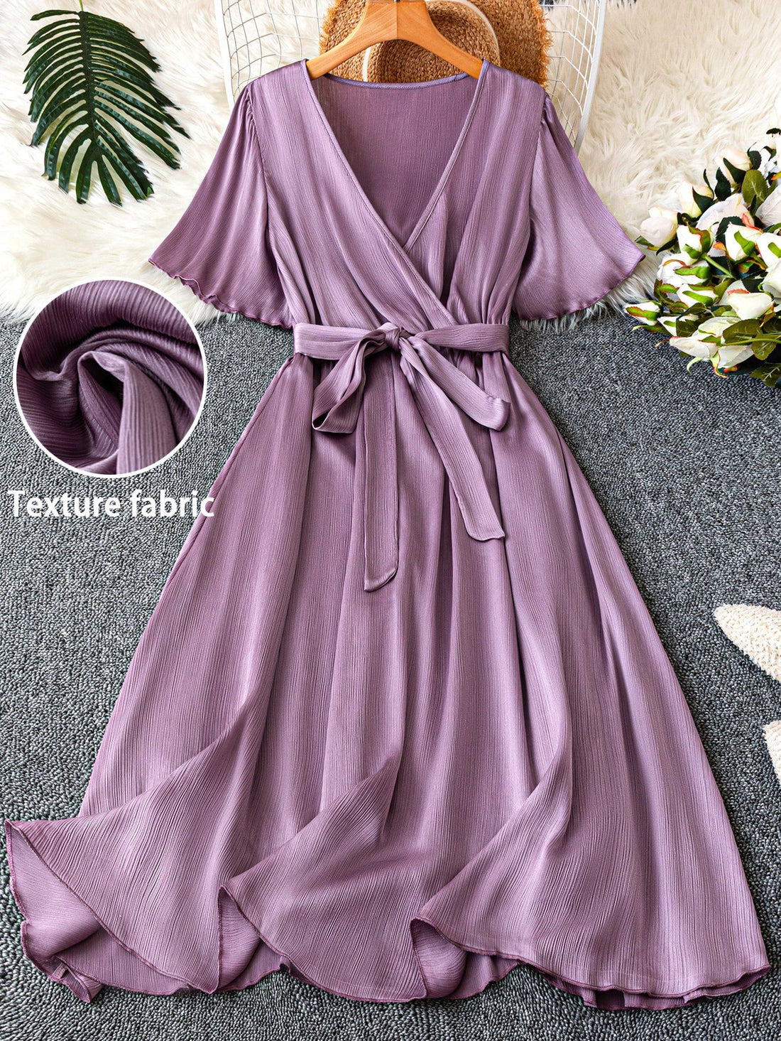 Step out in style with this Chic Plus Size V-Neck Tie Front Dress, designed to flatter your curves and add a playful touch to any elegant occasion. The short sleeves and tie-front detail create a fun, flirty silhouette while keeping comfort front and center. Perfect for turning heads and feeling fabulous all day or night.