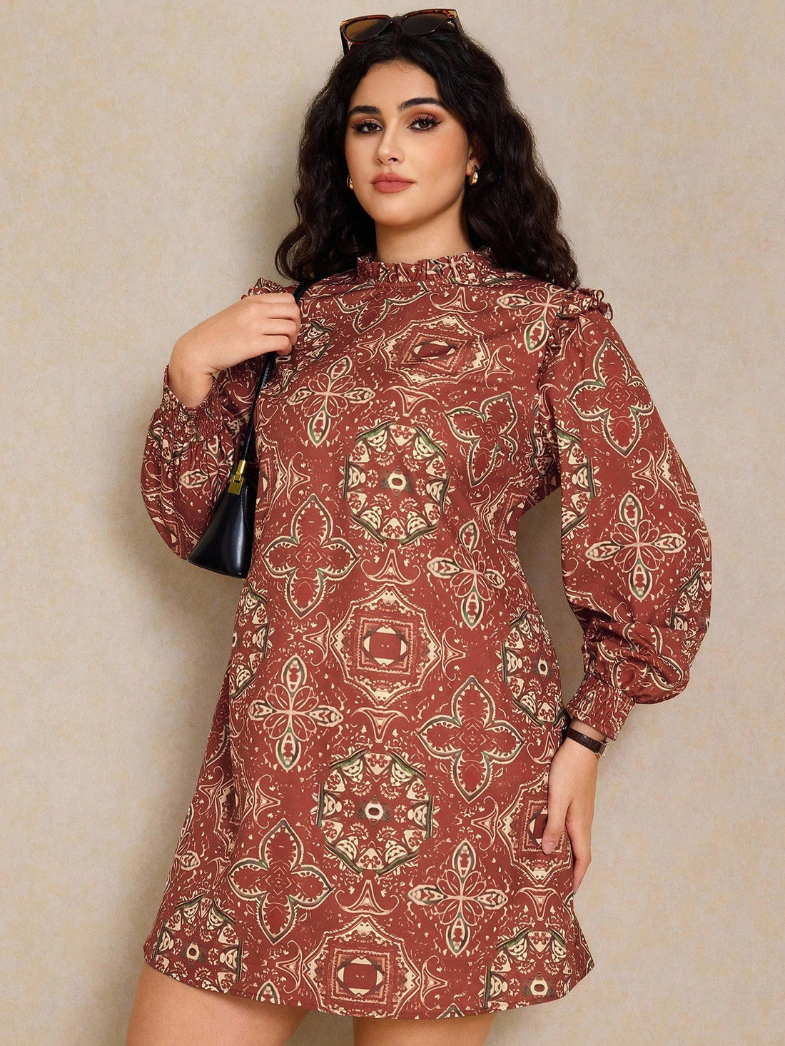 Step into autumn with flair in this Chic Plus Size Vintage Floral H-Line Dress. Featuring whimsical ruffles and a flattering H-line silhouette, it celebrates curves with vintage charm and playful elegance. The floral print adds a touch of timeless beauty perfect for crisp fall days. Cozy, stylish, and effortlessly chic—this dress is your new go-to for turning heads and embracing the season with confidence.