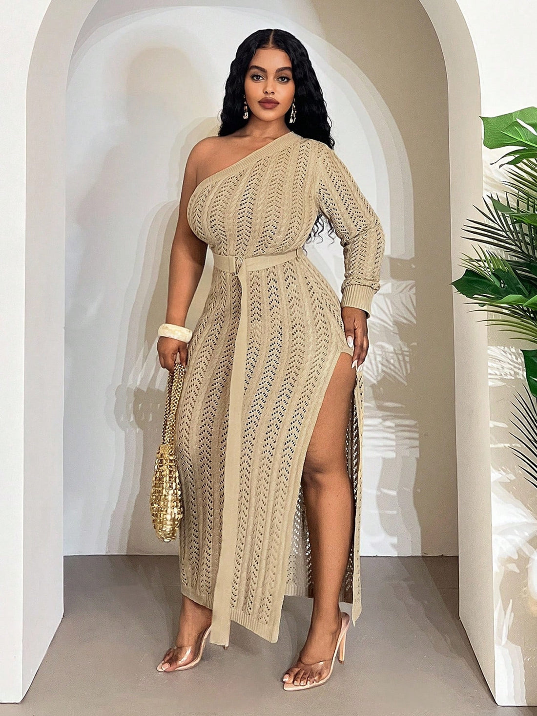 Step out in style this spring and summer with our Chic Plus Size Vintage One-Shoulder Maxi Dress. Its playful silhouette and retro charm make it the perfect pick for sunny brunches, lively festivals, and dreamy vacations. Designed to celebrate your curves with comfort and flair, this dress adds a splash of vintage fun to any warm-weather occasion. Let the one-shoulder detail turn heads while you dance, dine, and explore in effortless elegance.