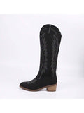 Step into style and comfort with these Chic Plus Size Western Cowboy Boots designed just for you. Crafted from soft velvet with intricate embroidery, these high-top knee boots bring a touch of bold flair to your autumn and winter wardrobe. Perfect for channeling your inner cowgirl, they offer both warmth and a standout look that turns heads wherever you go. Embrace the season with boots that blend classic Western charm with playful, modern vibes.