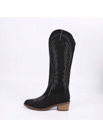 Step into style and comfort with these Chic Plus Size Western Cowboy Boots designed just for you. Crafted from soft velvet with intricate embroidery, these high-top knee boots bring a touch of bold flair to your autumn and winter wardrobe. Perfect for channeling your inner cowgirl, they offer both warmth and a standout look that turns heads wherever you go. Embrace the season with boots that blend classic Western charm with playful, modern vibes.