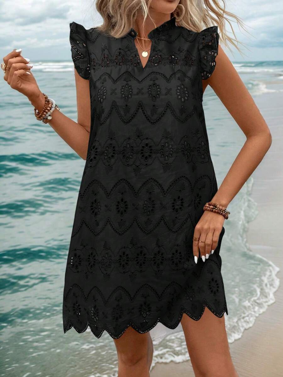 Step into fall with flair in this chic plus size white dress, featuring playful ruffle sleeves and a stylish asymmetrical hem. Perfect for weddings or business casual days, it blends elegance with a touch of fun to keep you comfortable and confident all season long.