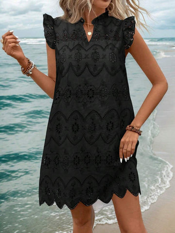 Step into fall with flair in this chic plus size white dress, featuring playful ruffle sleeves and a stylish asymmetrical hem. Perfect for weddings or business casual days, it blends elegance with a touch of fun to keep you comfortable and confident all season long.