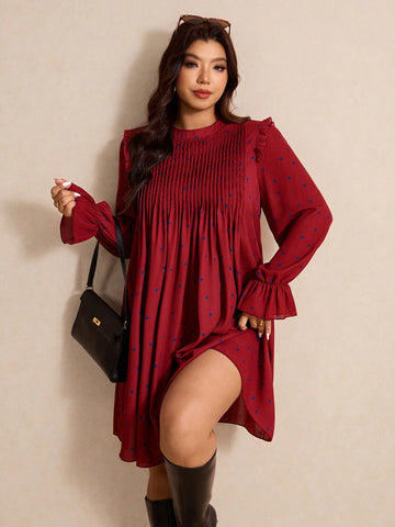 Elevate your wardrobe with this fabulous polka dot midi dress that's all about fun and flair! Featuring a charming ruffle hem that adds movement and personality, this piece celebrates curves with confidence. The classic polka dot pattern pairs perfectly with the playful ruffle detail, creating a look that's both timeless and trendy. Perfect for date nights, brunch outings, or whenever you want to feel like the best-dressed person in the room. Slip it on and let your style do the talking!