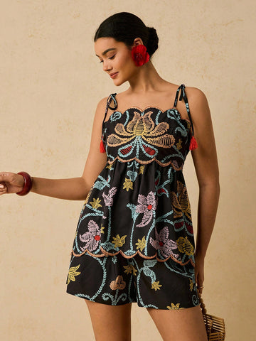 Elevate your seasonal wardrobe with this fabulous two-piece set designed for confident curves! The asymmetric ruffle camisole adds a flirty, fashion-forward touch, while the coordinating shorts offer comfort and style. Perfect for warm weather adventures, casual outings, or relaxed evenings at home. This playful pairing celebrates your unique style with modern flair and effortless charm. Mix, match, or wear together—either way, you'll feel amazing!