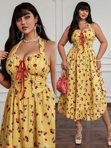 Embrace sunny days with this playful plus size summer dress featuring a vibrant cherry print and a flirty asymmetrical hem. Designed for effortless style and comfort, it’s perfect for twirling through warm afternoons or casual outings. Brighten your wardrobe with a fun, flattering look that celebrates your curves with charm and ease.