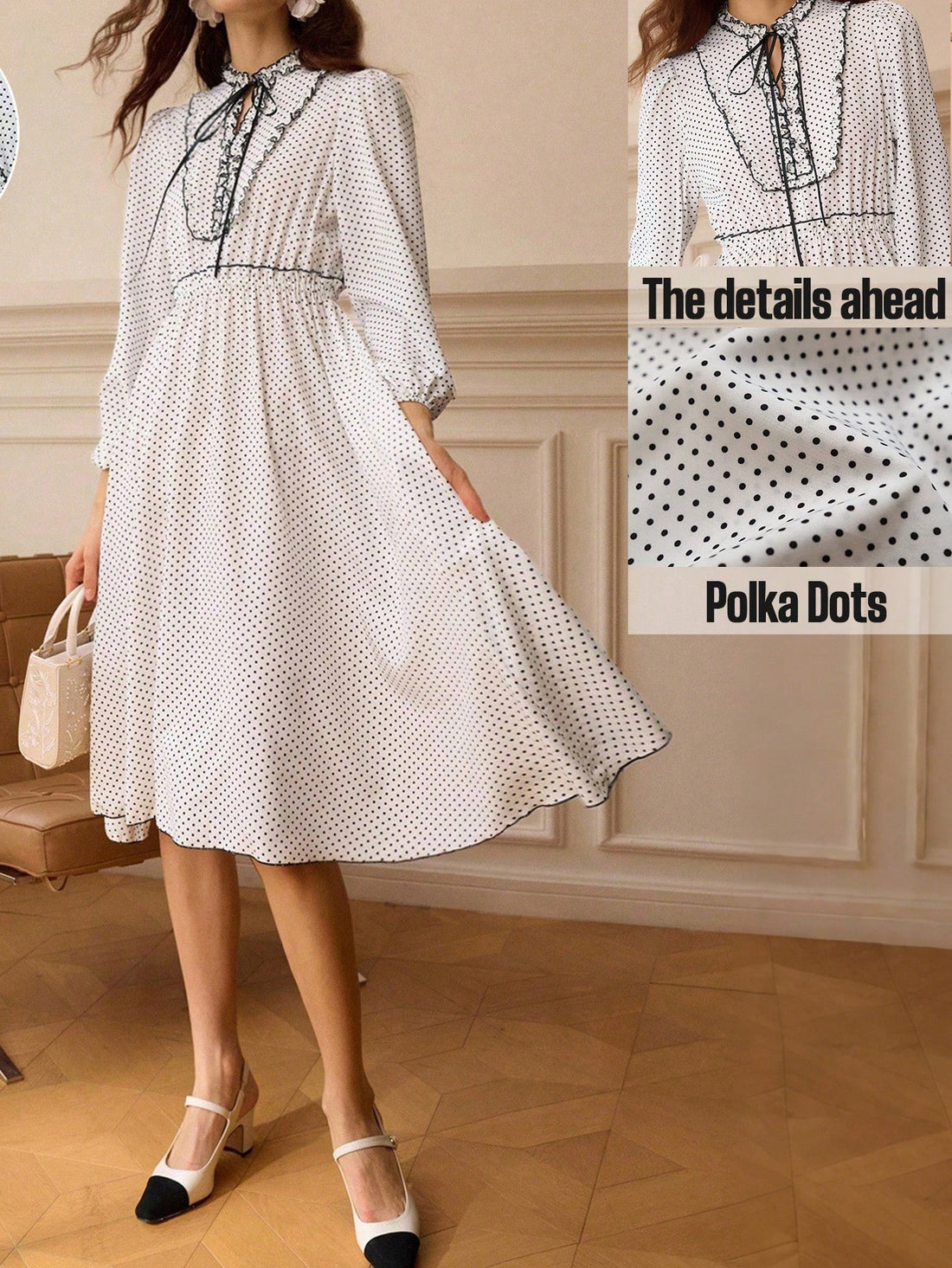 Make a statement with this charming polka dot long sleeve dress that effortlessly blends timeless style with modern flair. The classic dot pattern adds a touch of whimsy while the long sleeves provide versatile coverage for any season. Perfect for brunch dates, office days, or evening outings, this dress transitions seamlessly from casual to dressed-up with just a change of accessories. The flattering silhouette and playful design ensure you'll feel confident and fabulous no matter where the day takes you.