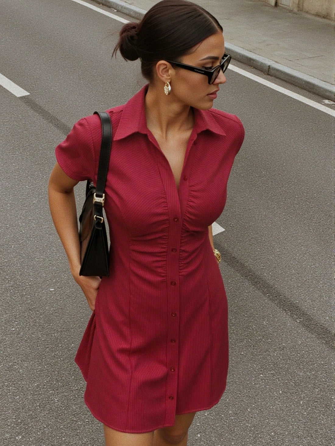 Turn heads wherever you go with this playful red striped mini dress. Its vibrant pattern and flirty cut make it the perfect pick for graduations, festivals, or sunny beach days. Lightweight and easy to wear, it keeps you comfortable while adding a splash of fun to your outfit. Embrace the season with style and confidence in this must-have dress!