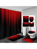 Upgrade your bathroom with our Chic Red and Black Gradient Bathroom Set. This set includes a shower curtain, rug, toilet seat cover, and bath mat, all featuring a stylish red and black gradient design. Perfect for adding a touch of sophistication and luxury to your home.