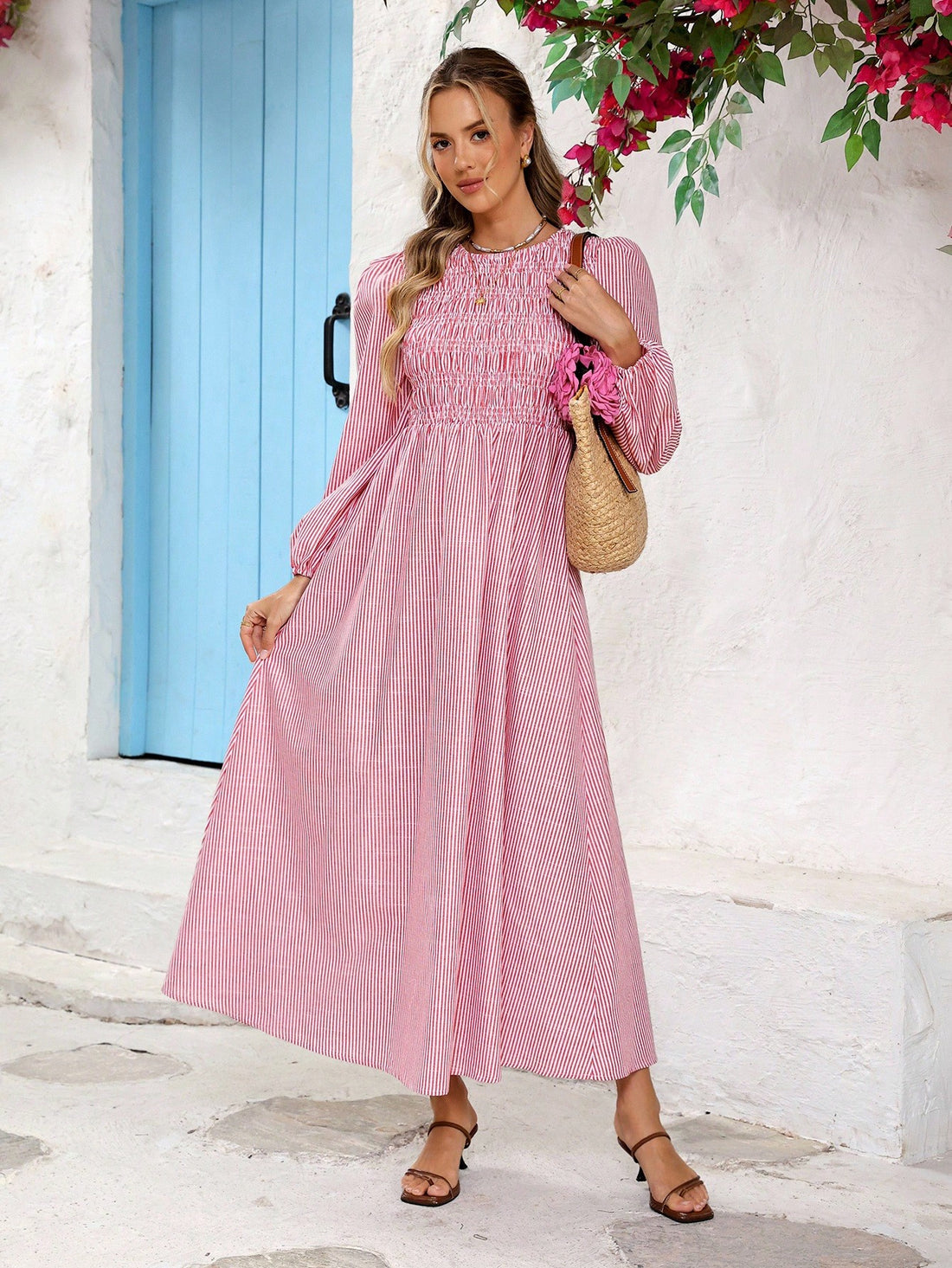 Stripes never go out of style—and this red and white number proves it! Slip into timeless elegance with a dress that transitions seamlessly from cozy autumn days to chilly winter nights. The long sleeves keep you warm while the classic striped pattern adds just the right amount of personality to your seasonal wardrobe. Whether you're grabbing coffee or heading to a casual gathering, this effortless piece does the styling work for you. Pair it with your favorite boots and you're ready to go!